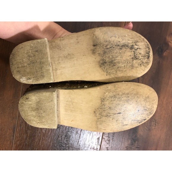 Joyfolie Girls Size 11 Arya Gold Sequin Booties, Play for wear on toes and heels - Picture 6 of 7